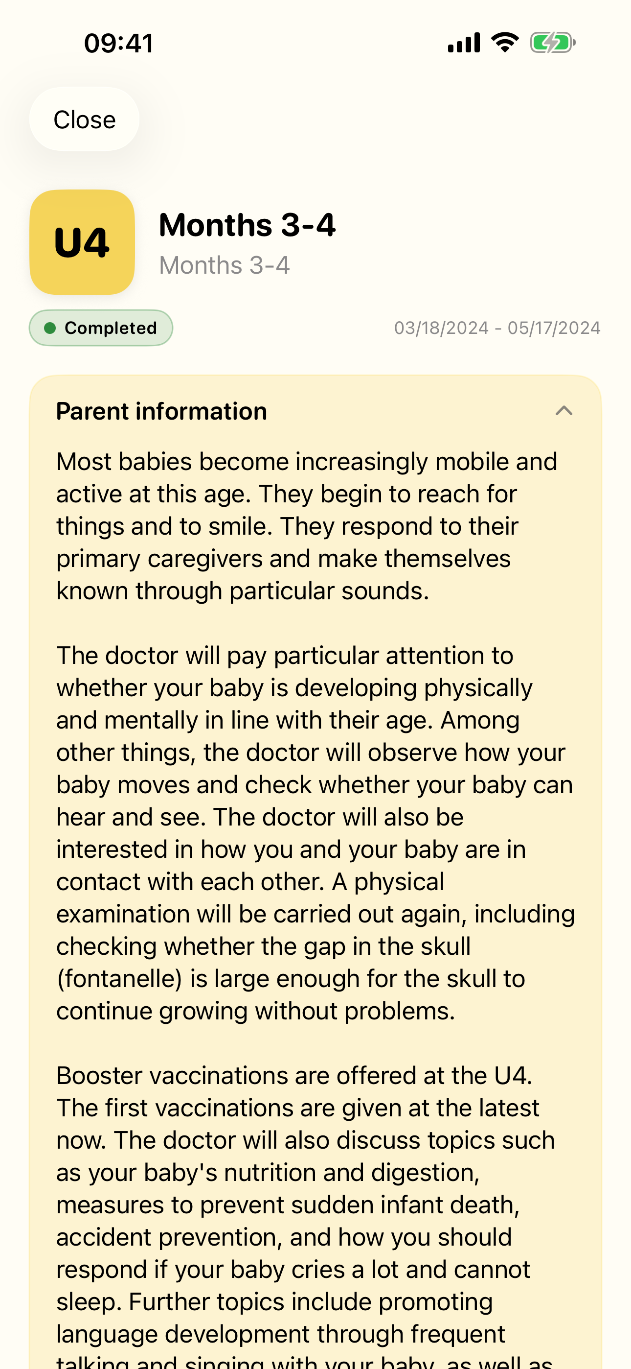 Examination detail screen