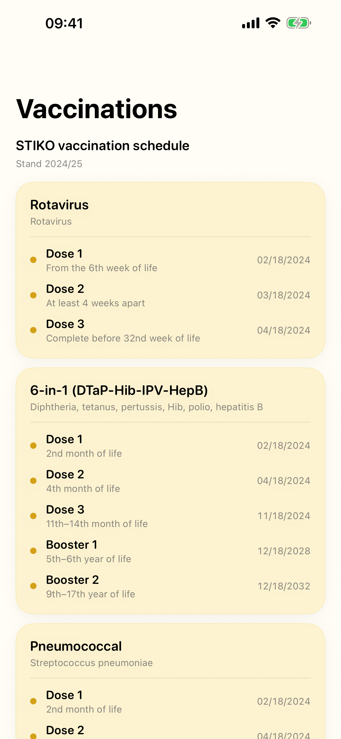 STIKO vaccinations screen