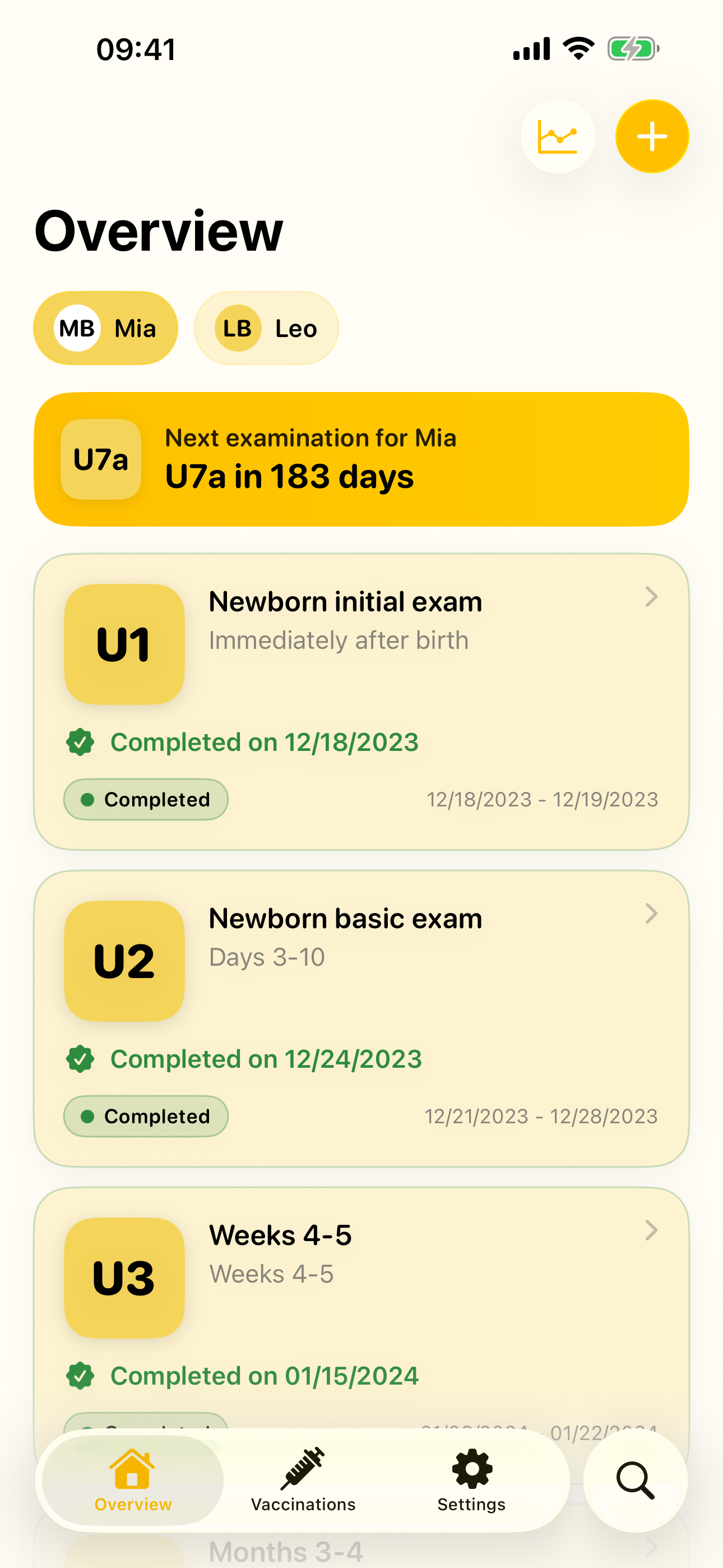 Upcoming examinations watchlist
